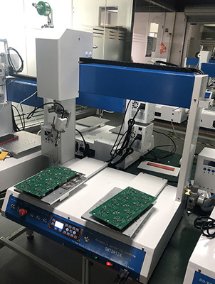 이중 테이블 250x300mm 자동 PCB 용접 기계 0.5S 각 포인트